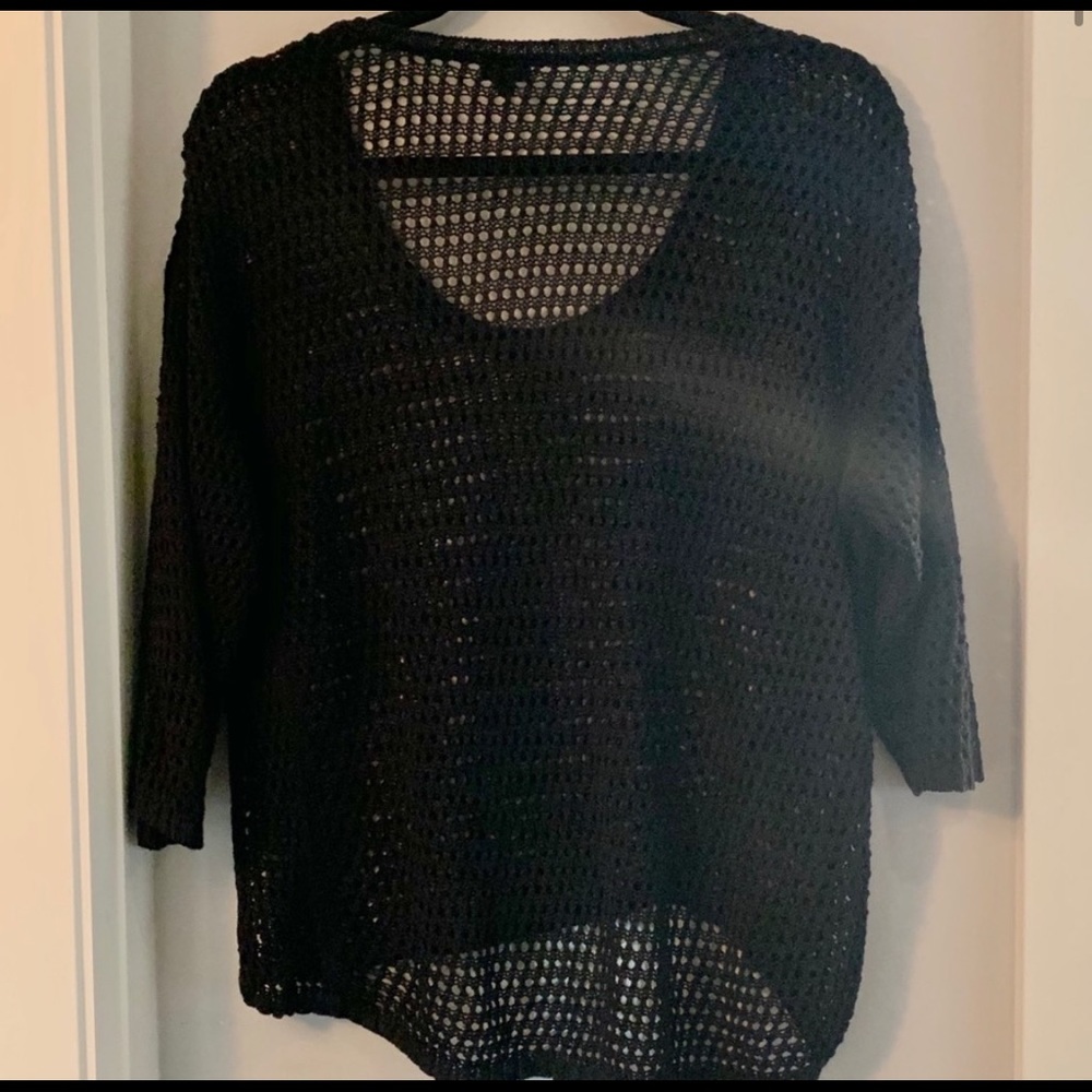 Aritzia Babaton Knit Silk Black Crewneck Sweater